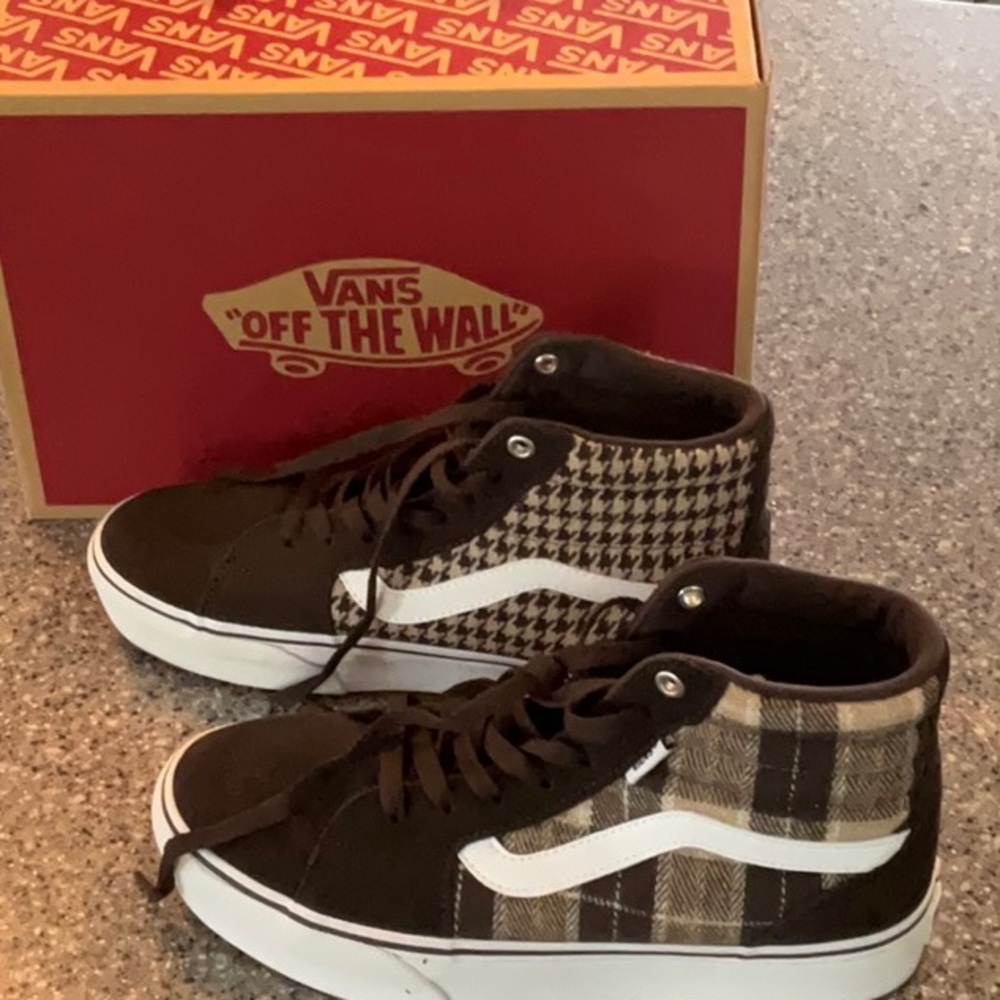Plaid and Houndstooth High Top Vans
